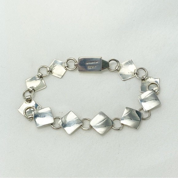 NWOT 925 Silver Diamond Shape Bracelet 7” - Picture 2 of 4